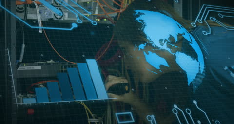 Technology Networking Interface with Digital Earth Animation