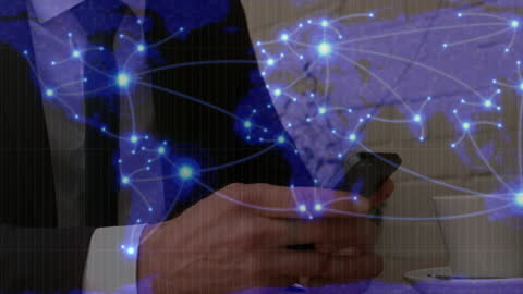 Global Communications and Connectivity Concept with Smartphone