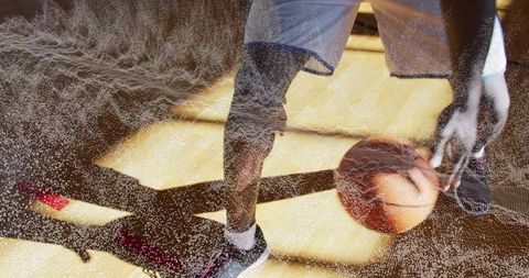Motion-Enhanced Basketball Player Dribbling on Indoor Court