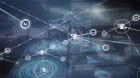 Futuristic Digital Network Connections Interface