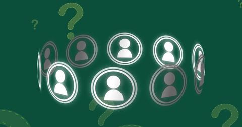 Conceptual Digital Profile Interface with Question Marks - Download Free Stock Images Pikwizard.com