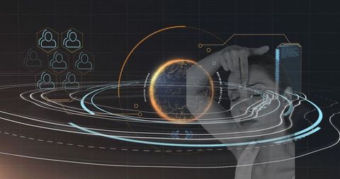 Abstract Global Data Interaction with Futuristic Interface - Download Free Stock Images Pikwizard.com
