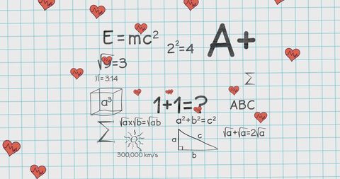 Romantic Math Equations in Academic Notebook - Download Free Stock Images Pikwizard.com