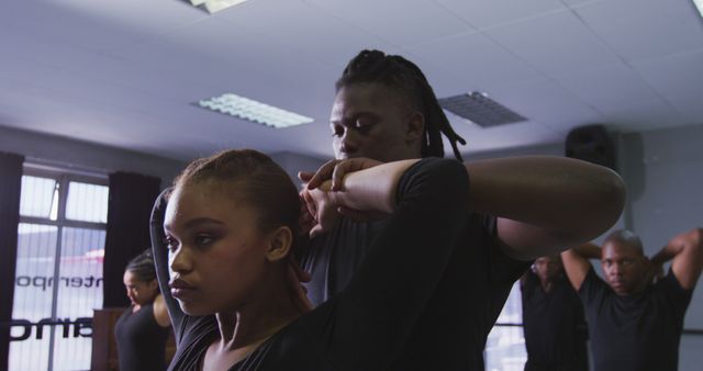 Concentrated Dancers Practicing Contemporary Dance Routine - Download Free Stock Images Pikwizard.com