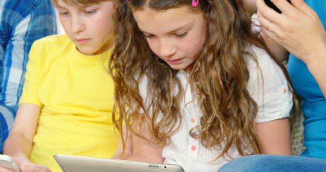 Children Using Digital Tablets for Leisure and Learning - Download Free Stock Images Pikwizard.com