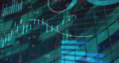 Financial Data Visualization Over Modern Office Building - Download Free Stock Images Pikwizard.com