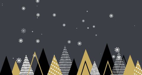 Minimalist Snowy Night Scene with Stylish Christmas Trees
