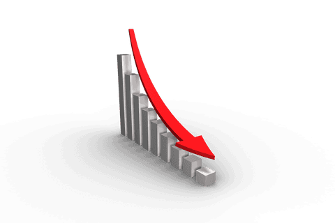 transparent declining bar chart with red downward arrow - Download Free Stock Videos Pikwizard.com