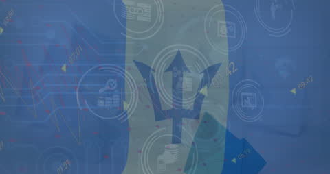 Futuristic Digital Interface with Network of Icons