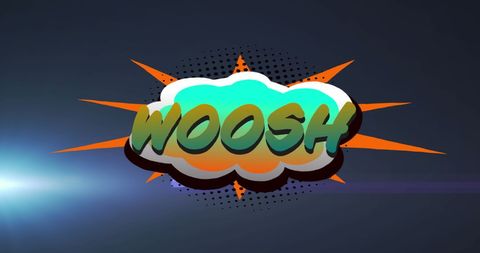 vibrant comic style woosh text with light effect - Download Free Stock Images Pikwizard.com