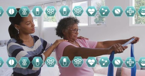 Senior woman rehabilitation exercise with physiotherapist