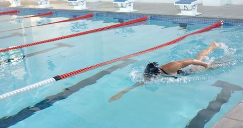Athlete Practicing Freestyle Stroke in Outdoor Pool Setting - Download Free Stock Images Pikwizard.com