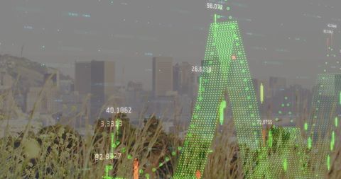 Digital Financial Data Streams Across Modern Cityscape