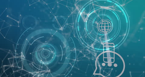 Futuristic Digital Connection and Network Visualization