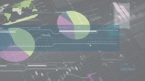 Futuristic Digital Data Interface with Global Visualization