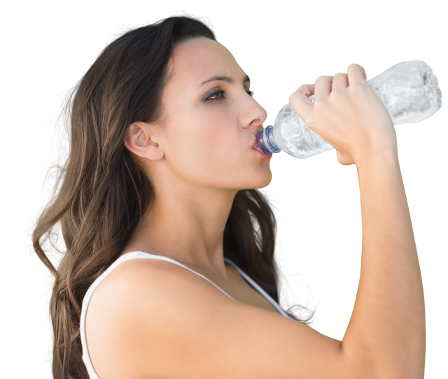 Hydrating Woman Drinking Water from Transparent Bottle - Download Free Stock Videos Pikwizard.com