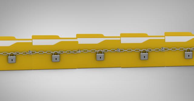 Locked Yellow Folders with Chains and Padlocks - Download Free Stock Photos Pikwizard.com