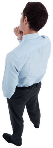 Transparent view of thoughtful businessman with rugged charm