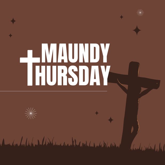 Maundy Thursday Celebration with Cross on Brown Background - Download Free Stock Templates Pikwizard.com