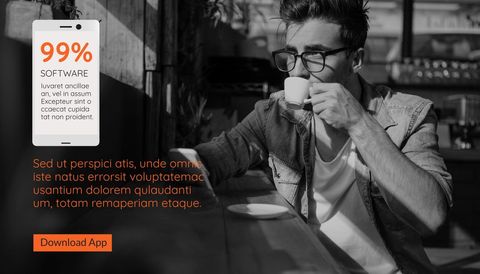 stylish man enjoying coffee using smartphone promoting digital solutions - Download Free Stock Templates Pikwizard.com