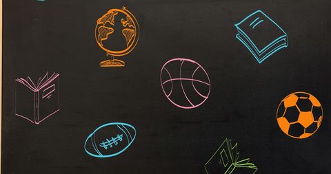 Educational Icons on Chalkboard for School Learning Themes - Download Free Stock Images Pikwizard.com