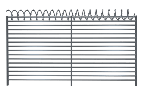 transparent industrial security fence with barbed wire design - Download Free Stock Videos Pikwizard.com