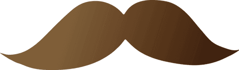 Brown Moustache Vector Illustration on Transparent Background