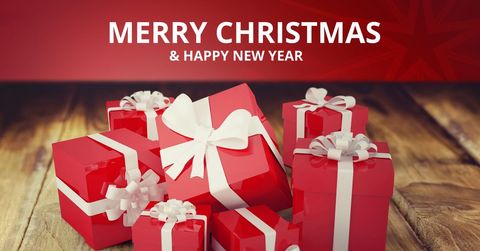 Bright Red Presents for Merry Christmas Greetings - Download Free Stock Templates Pikwizard.com