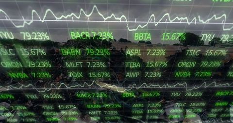 Data overlay on junkyard illustrating technology impact on environment