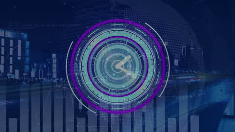 Abstract Clock and Data Interface Symbolizing Digital Transformation