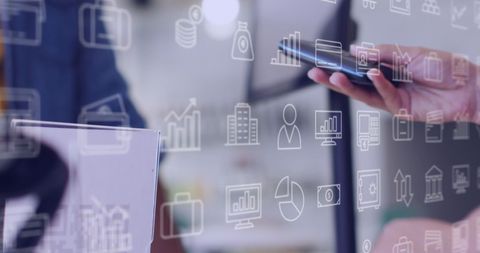 Digital Business Strategy Concept with Data Analytics Icons