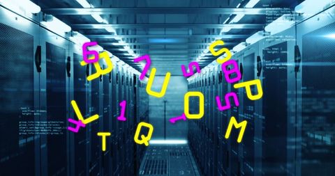 Abstract Digital Data Processing in Modern Server Room - Download Free Stock Images Pikwizard.com