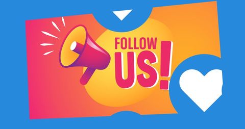 Vibrant social media follow us promotion design