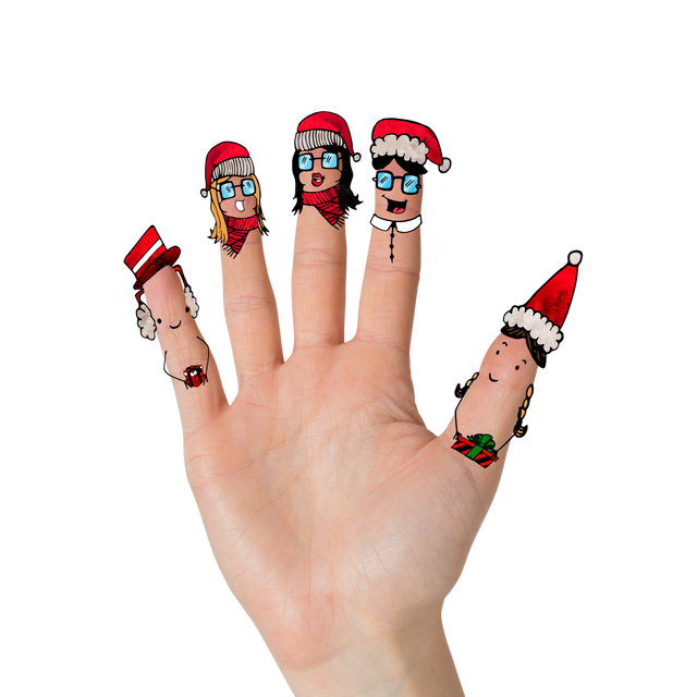 Transparent Illustrative Christmas Fingers with Santa Hats Vector - Download Free Stock Videos Pikwizard.com