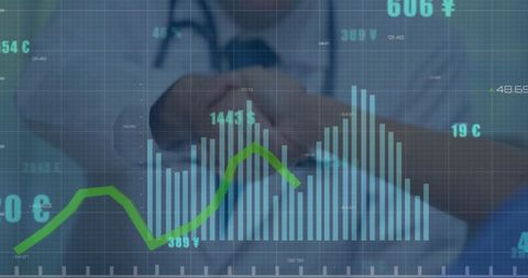 Doctors Shaking Hands Amidst Financial Data Overlay - Download Free Stock Images Pikwizard.com