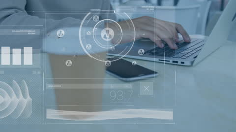 Digital Interface with Hands on Laptop for Data Processing