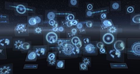 Digital Data Interfaces on Virtual Globe Background - Download Free Stock Images Pikwizard.com