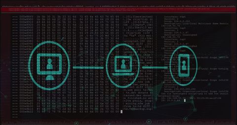 Cybersecurity Data Processing with Digital Connections - Download Free Stock Images Pikwizard.com