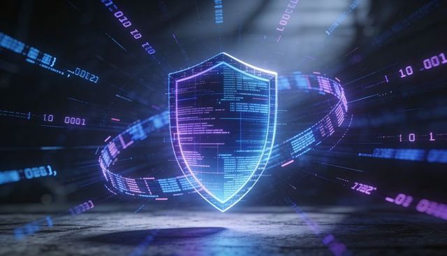Holographic Cyber Shield Protecting Network Data with Orbiting Digital Ribbon and Neon Code