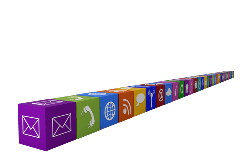 Transparent Row of Digital Media Icons for Social Networking - Download Free Stock Videos Pikwizard.com
