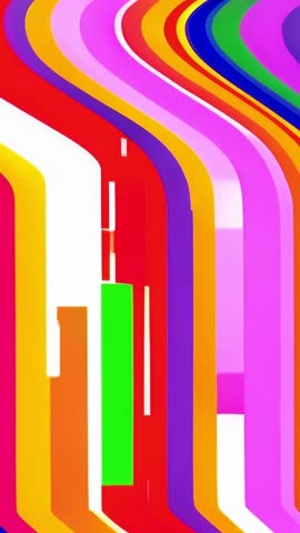 Starting Bars Bending and Rippling into Flowing Rainbow Vertical Motion Graphics Loop