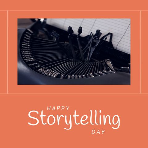 Celebrating Happy Storytelling Day with a Vintage Typewriter - Download Free Stock Templates Pikwizard.com