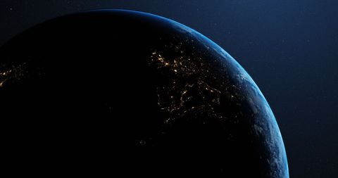 Earth from Space with City Lights in Stunning Night View