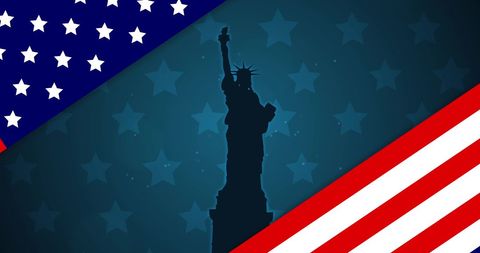 American Flag Revealing Statue of Liberty Silhouette with Starry Background - Download Free Stock Images Pikwizard.com