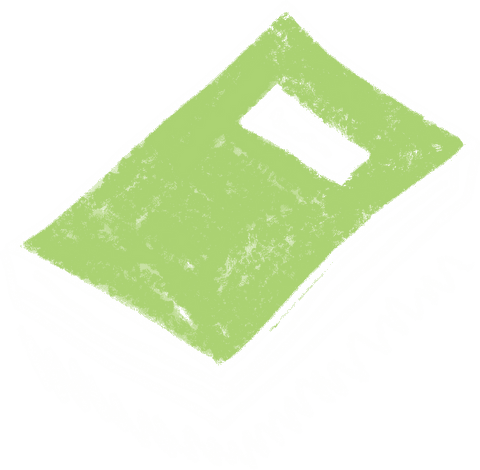 Hand-Drawn Green Book on Transparent Chalkboard Background