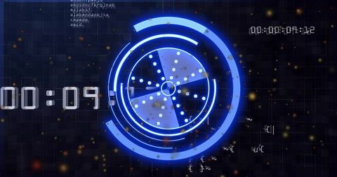 Futuristic Technology Interface with Neon Circular Display