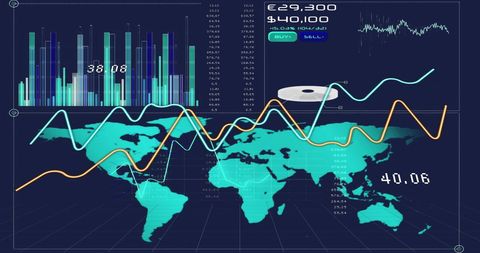 Global Data Visualization with World Map and Business Charts - Download Free Stock Images Pikwizard.com