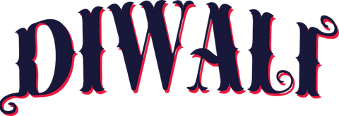 Ornate Diwali Holiday Text Design with Decorative Flourishes