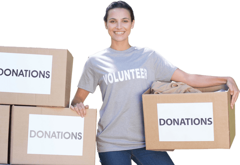 transparent volunteer holding donation box with smile - Download Free Stock Videos Pikwizard.com