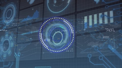 Futuristic Digital Interface with Global Data Networks